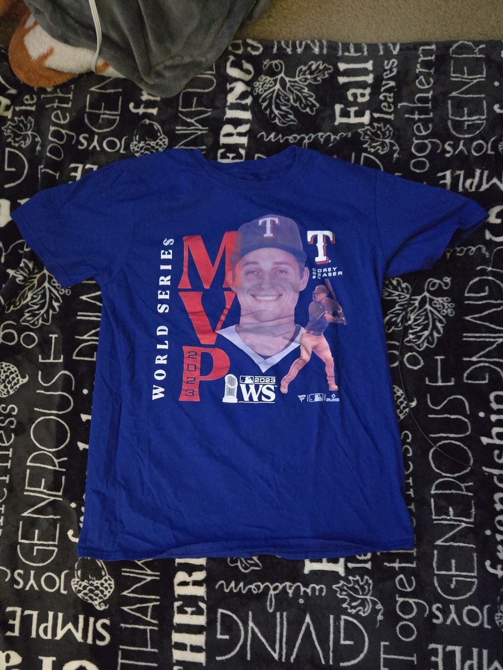 2023 World Series MVP Blue Graphic Tee Sz Med